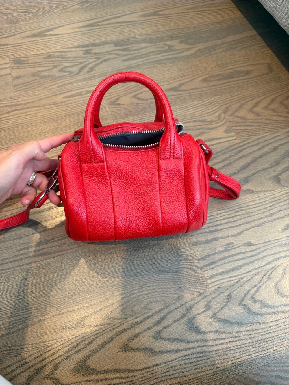 Alexander Wang Red Pebbled Leather Mini Satchel
